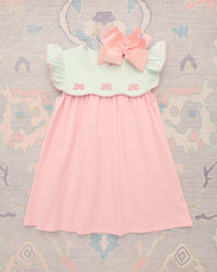 French Knot Bow Scallop Dress