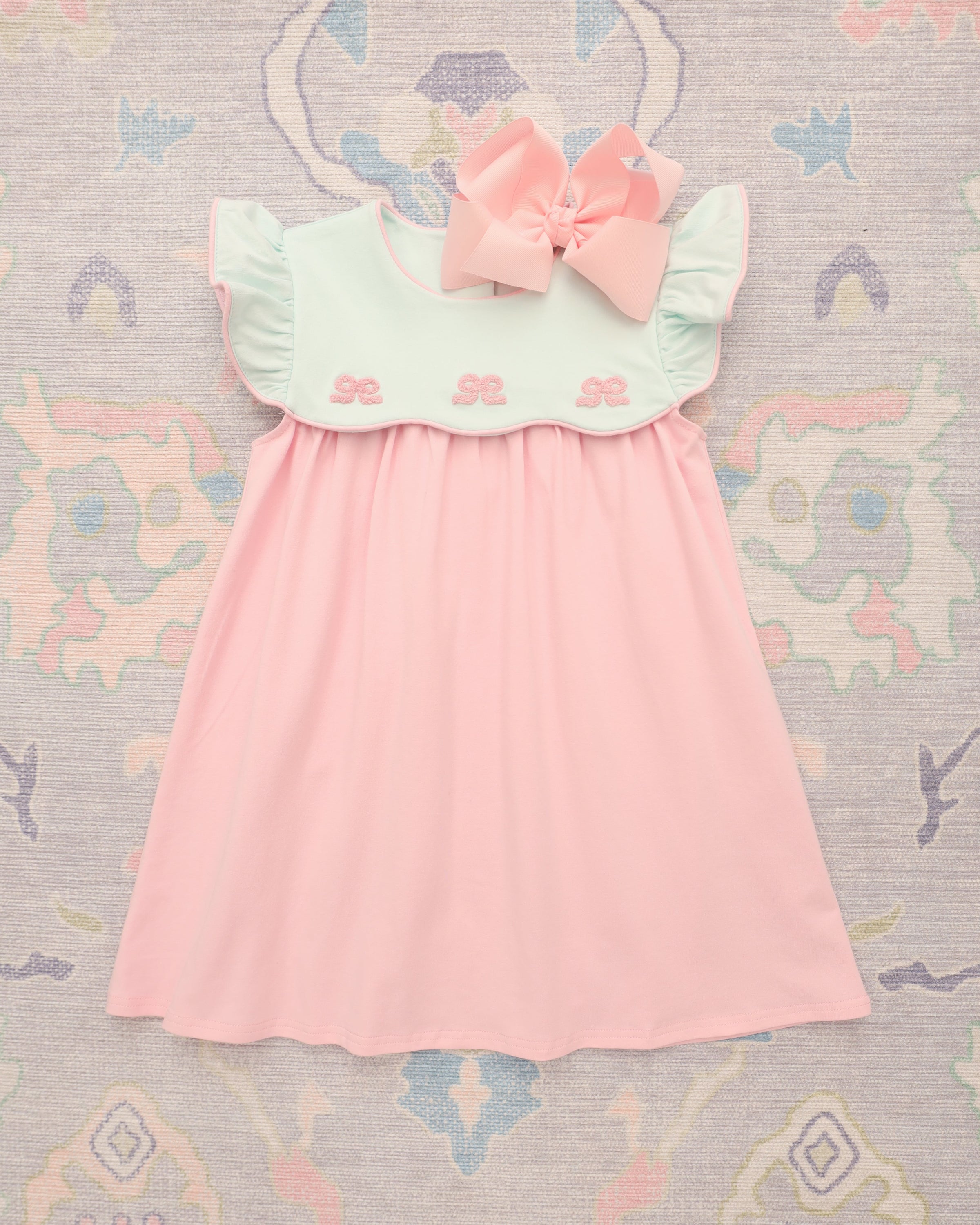 French Knot Bow Scallop Dress