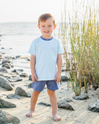 Graham Short Set- Aqua Stripe and Dusty Blue