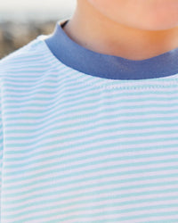 Graham Short Set- Aqua Stripe and Dusty Blue