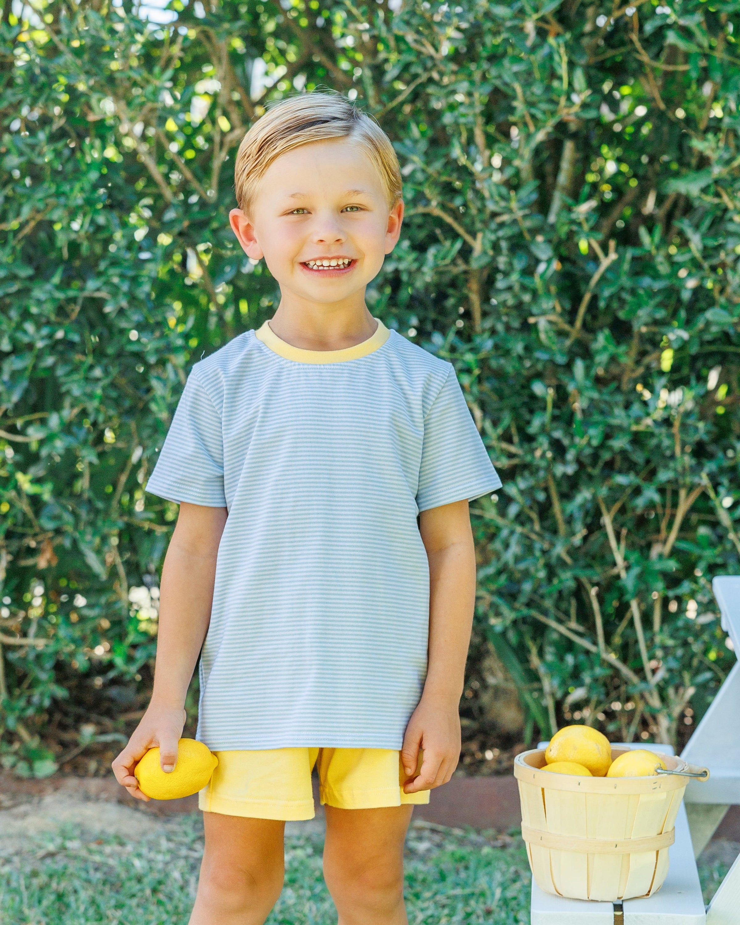 Graham Short Set- Light Blue Stripe & Yellow