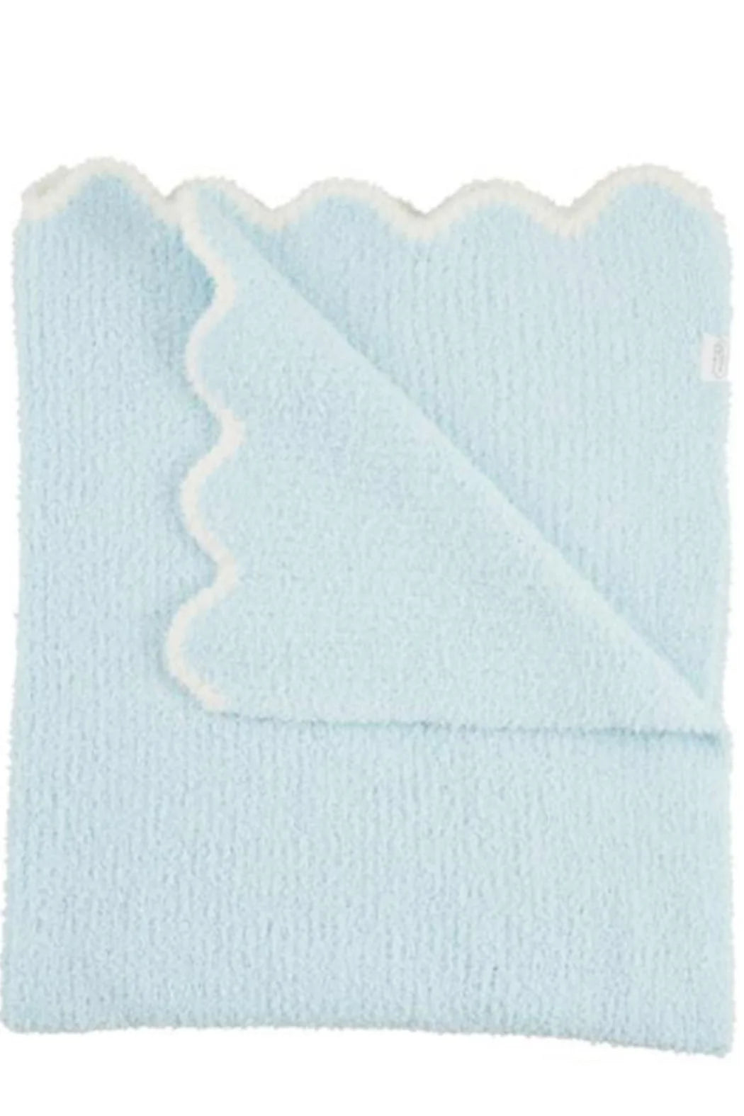 Blue Scallop Chenille Blanket