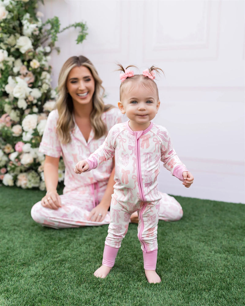 Spring Floral Bows Zipper Sleeper