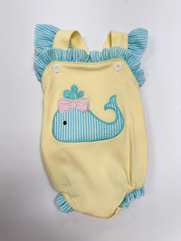 Yellow Whale Applique Bubble
