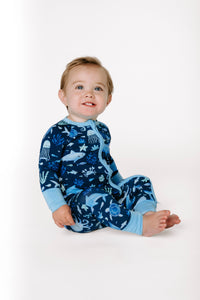 Deep Blue Sleep Zipper Pajama