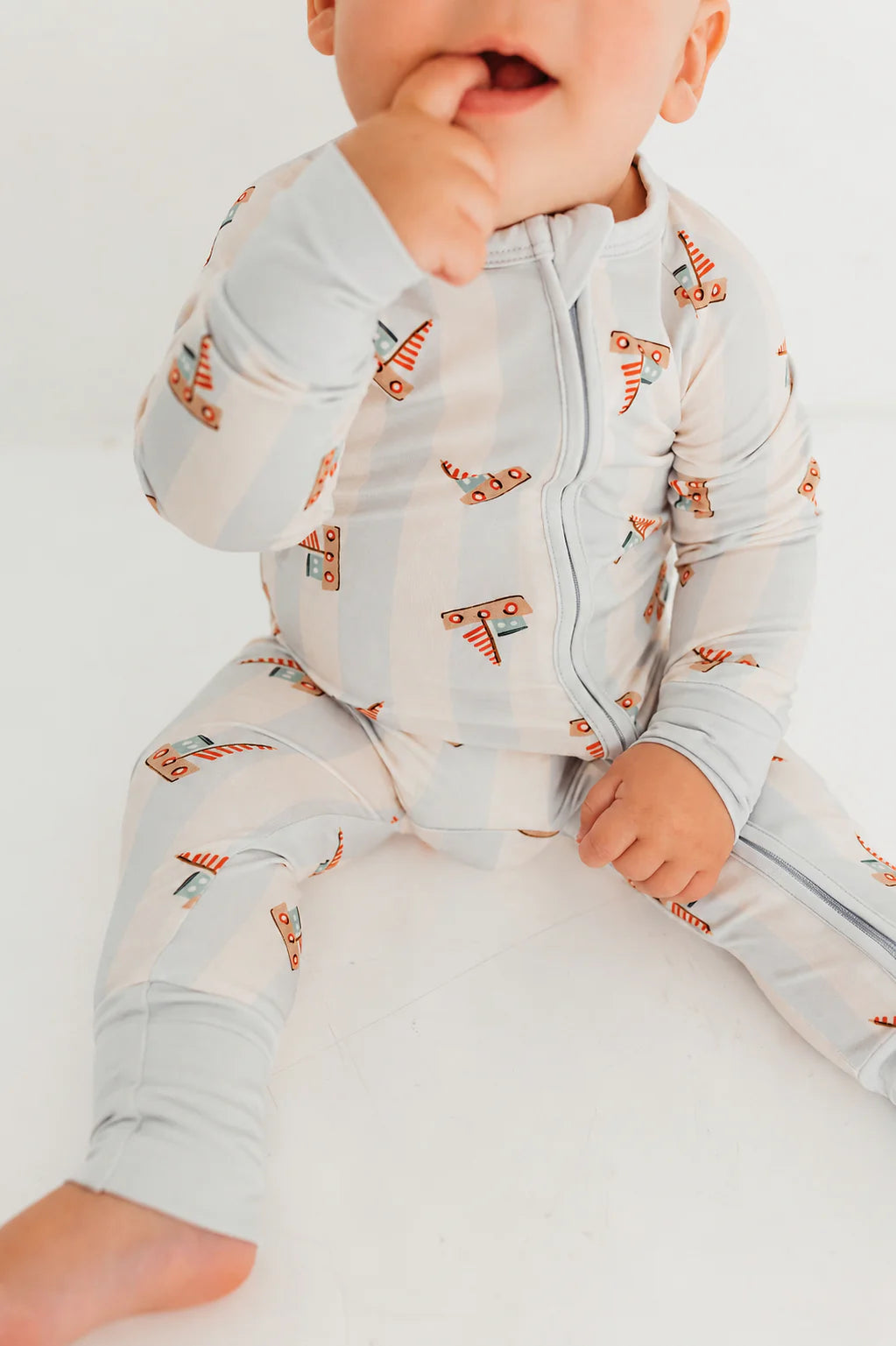 Little Sailboat Zipper Romper Sleeper