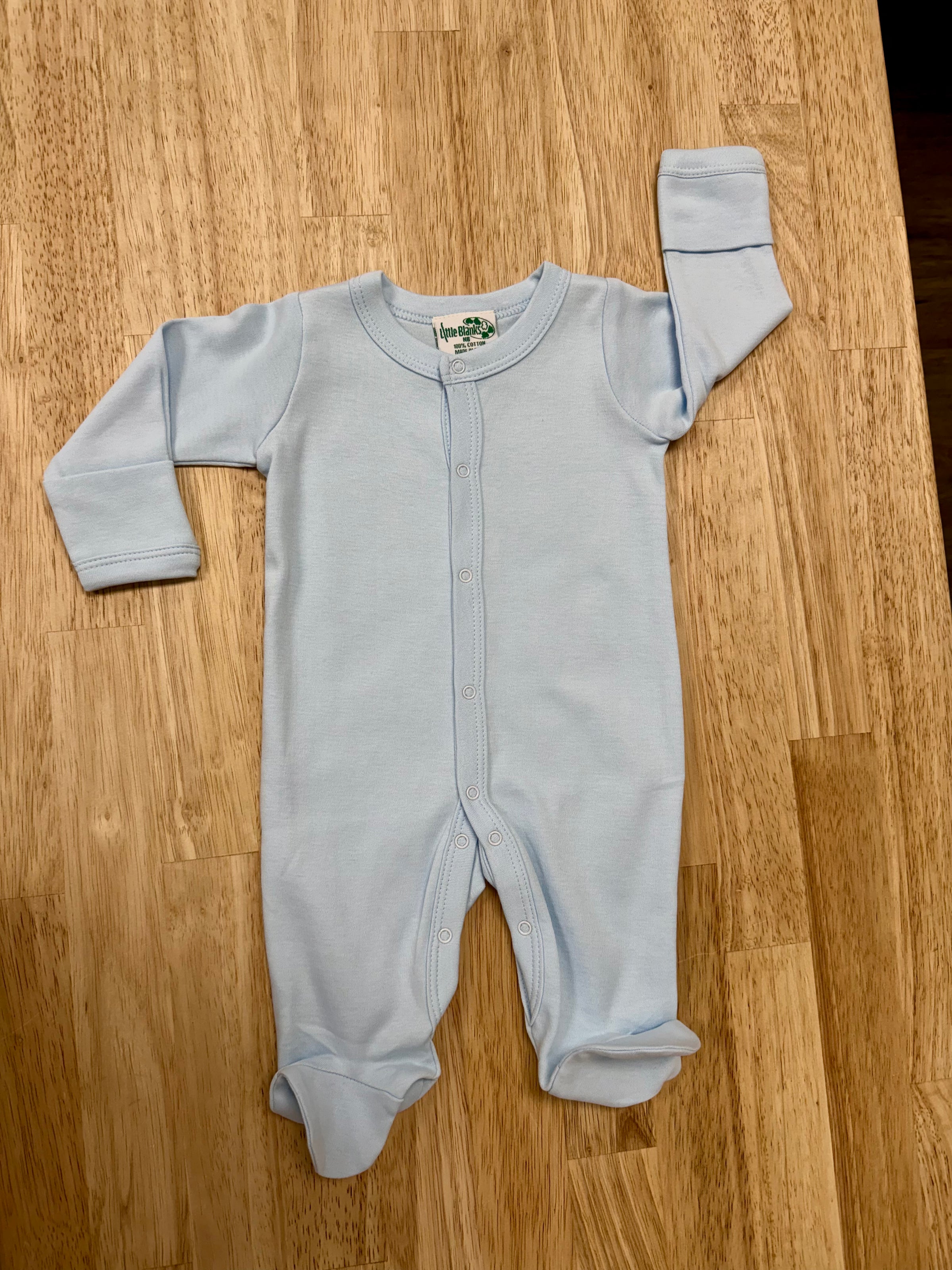 Solid Color Snap Footie - Baby Blue