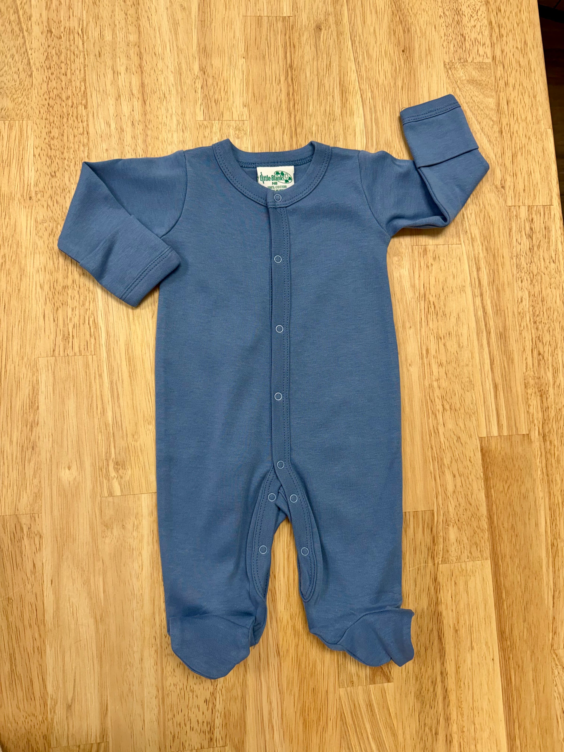 Solid Color Snap Footie - Slate Blue