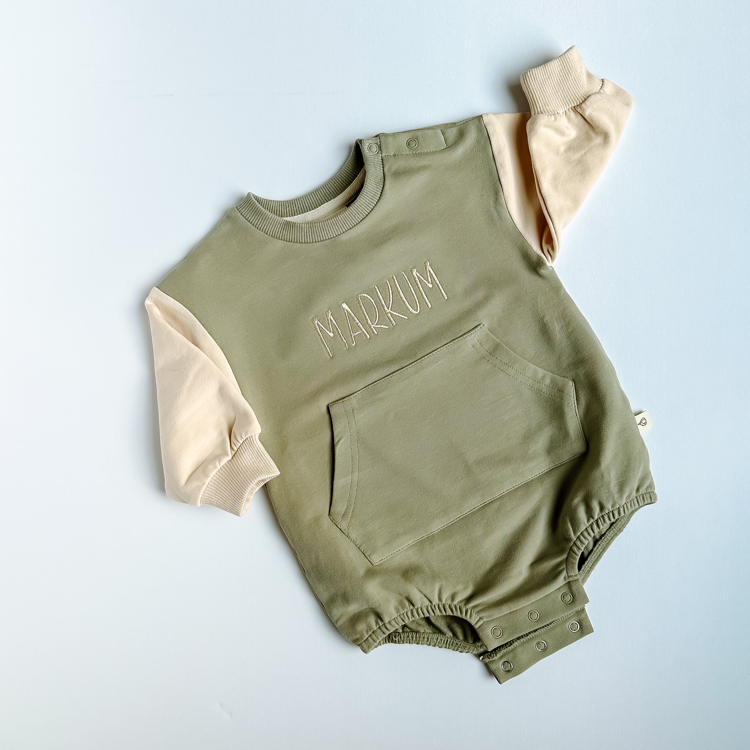 Colorblock Sweatshirt Bubble Romper