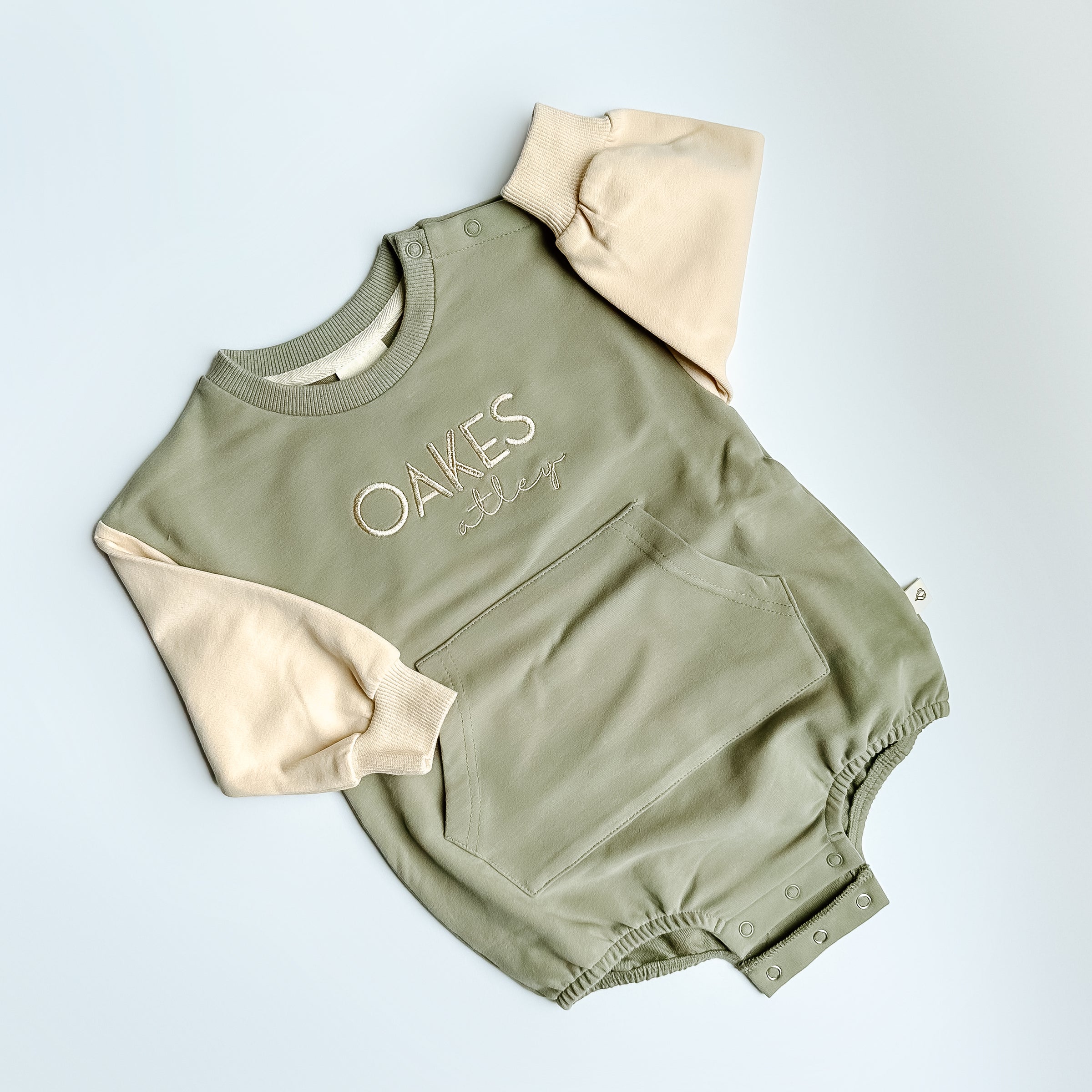 Colorblock Sweatshirt Bubble Romper