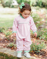 Annie Romper - Light Pink Stripe/Mint