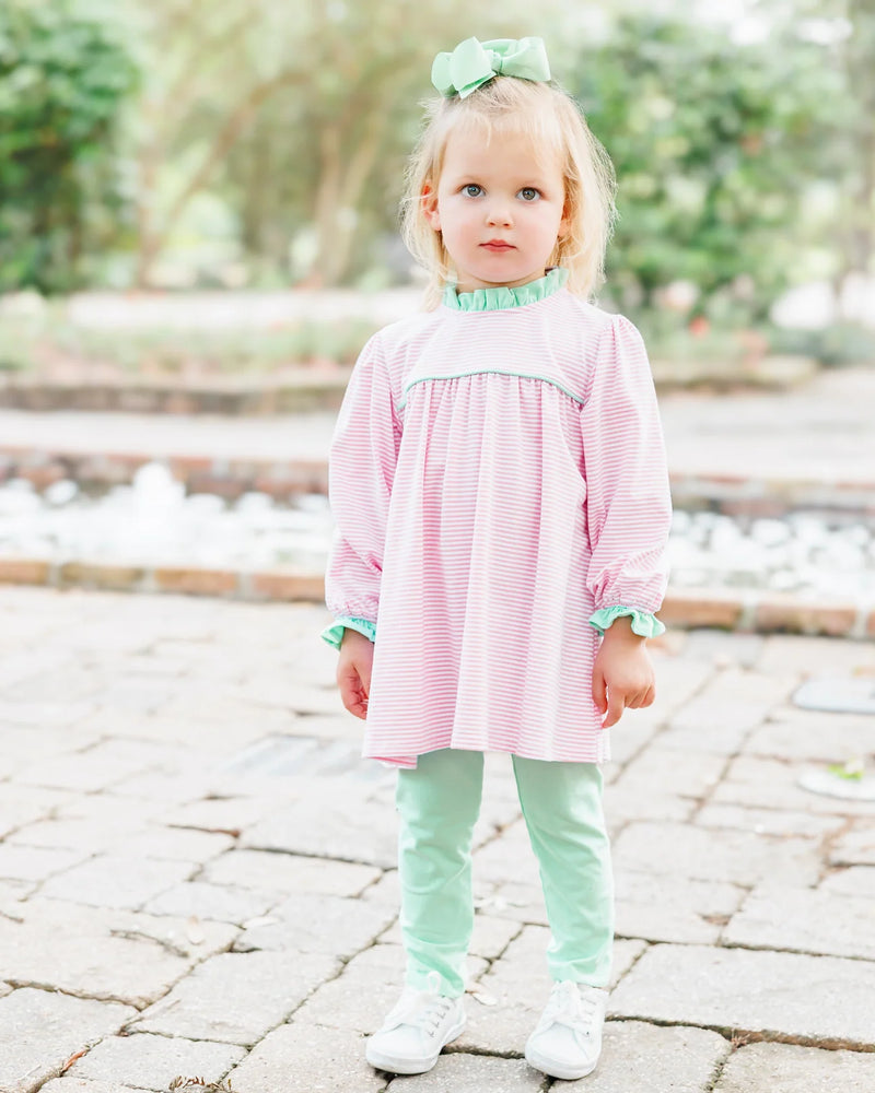 Annie Pant Set - Light Pink Stripe/Mint