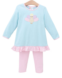 Pastel Turkey Ruffle Pant Set