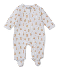 Kissy Kissy Teddy Bear Time Jacquard Print Footie