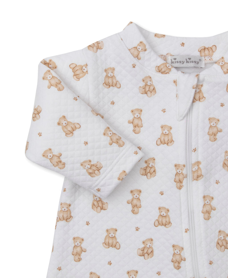 Kissy Kissy Teddy Bear Time Jacquard Print Footie