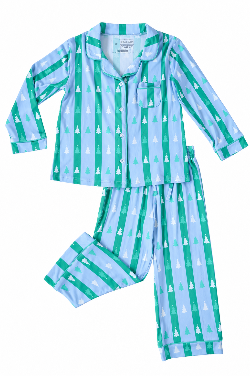 Kevin Set - Blue + Green Tree Stripes