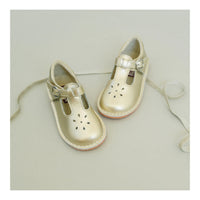 Joy Metallic Leather T-Strap Mary Jane in Gold
