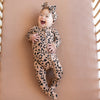 Zippered Footie in Latte Leopard