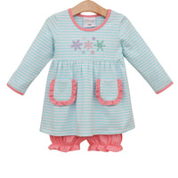Let It Snow Ruffle Bloomer Set