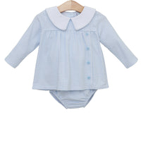 Liam Diaper Cover Set - Light Blue Windowpane