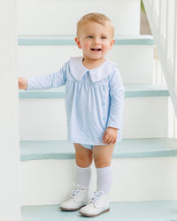 Liam Diaper Cover Set - Light Blue Windowpane