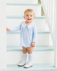 Liam Diaper Cover Set - Light Blue Windowpane