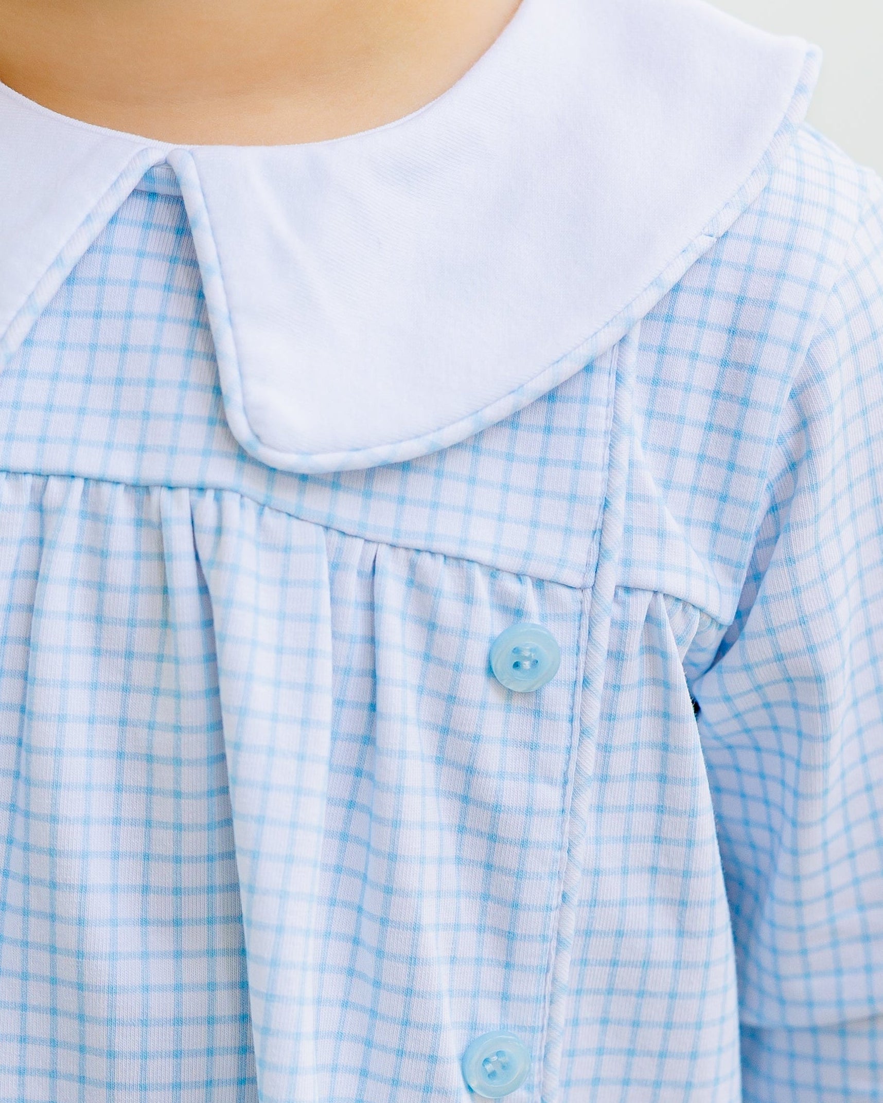 Liam Diaper Cover Set - Light Blue Windowpane