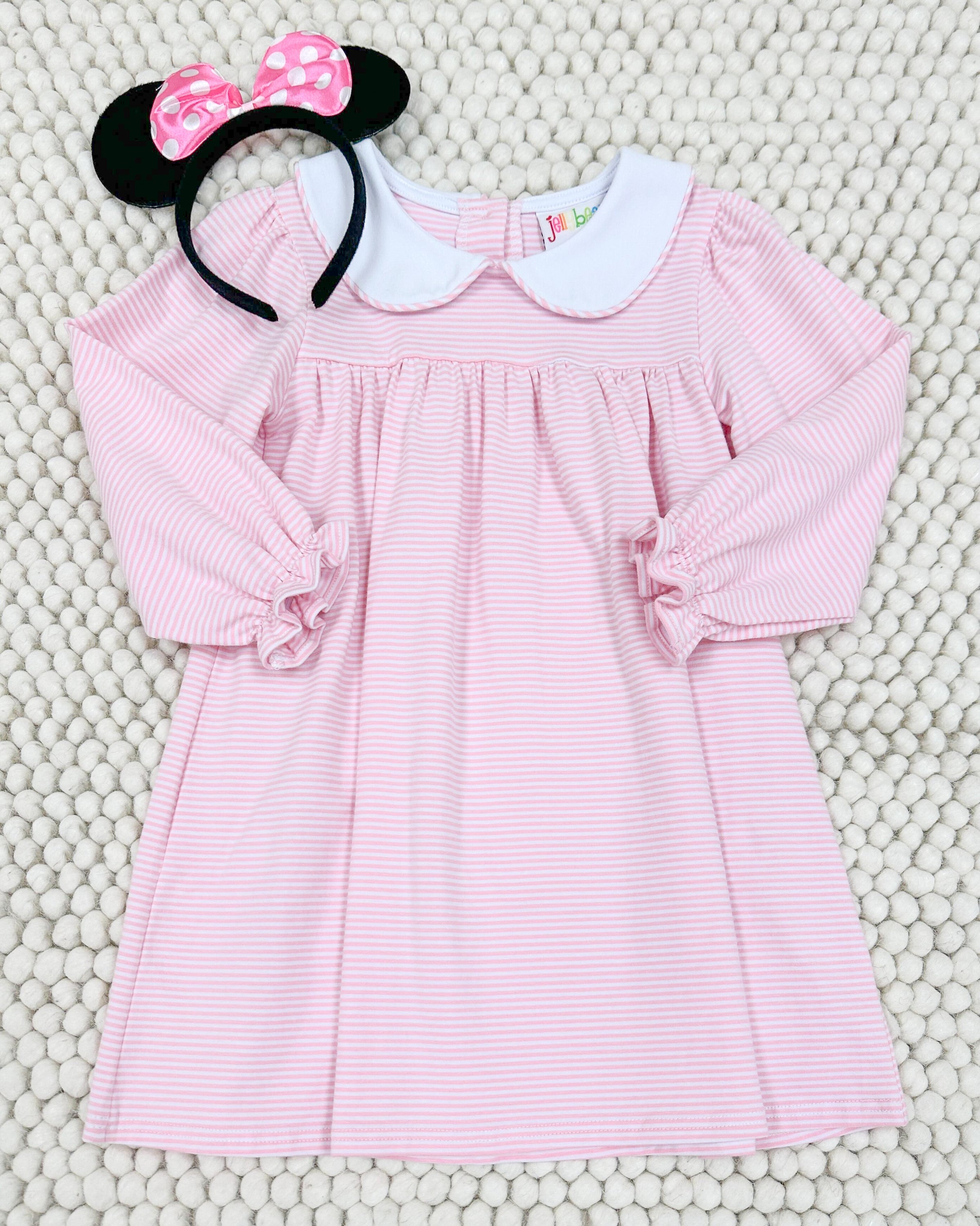Lottie Dress - Light Pink Stripe