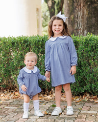Lottie Dress - Navy Stripe
