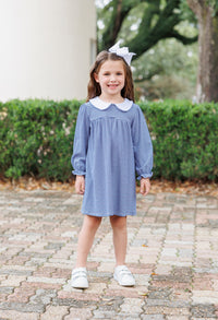 Lottie Dress - Navy Stripe