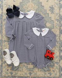 Lottie Dress - Navy Stripe