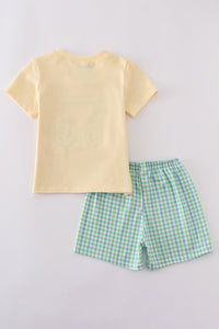 Golf Cart Applique 2 Piece Shorts Set