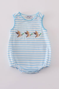 Blue Stripe Duck Embroidery Bubble