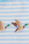 Blue Stripe Duck Embroidery Tee