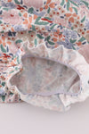 Blue Floral Print Ruffle Bubble