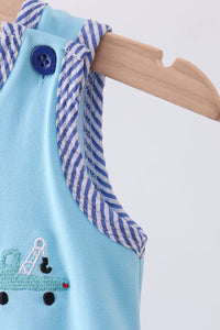 Transportation Seersucker Trim Bubble