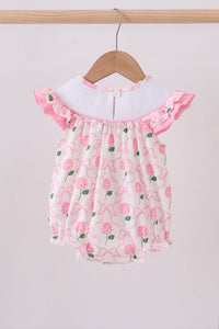 Pink Bow Hydrangea Smocked Bubble