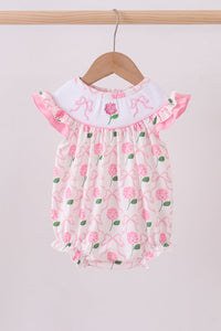 Pink Bow Hydrangea Smocked Bubble