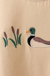 Duck Embroidered Short Two Piece Set