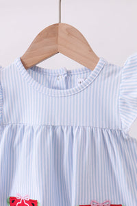 Watermelon Stripe Ruffle Bubble