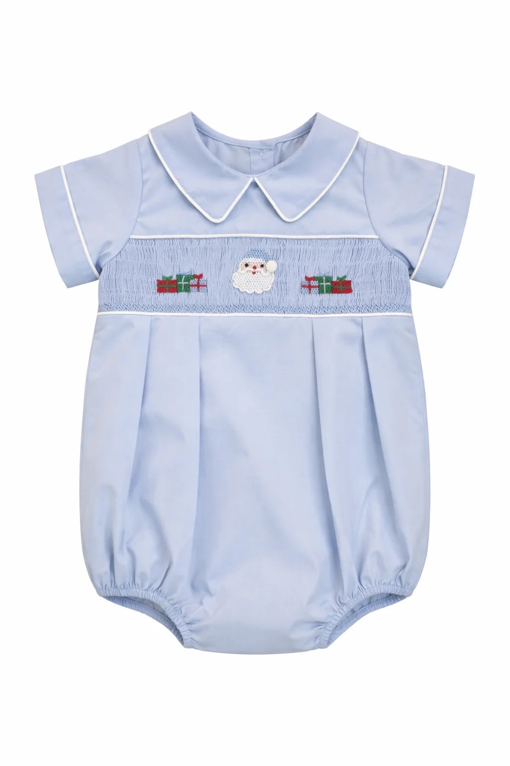 Santa & Presents Blue Smocked Bubble