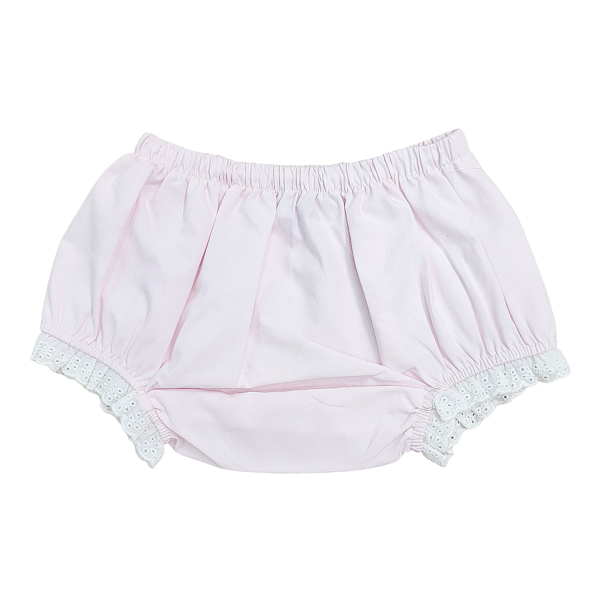 Pink Eyelet Lace Trim Bloomer