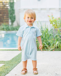 Michael Polo Romper - Seaside Stripe