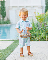 Michael Polo Romper - Seaside Stripe