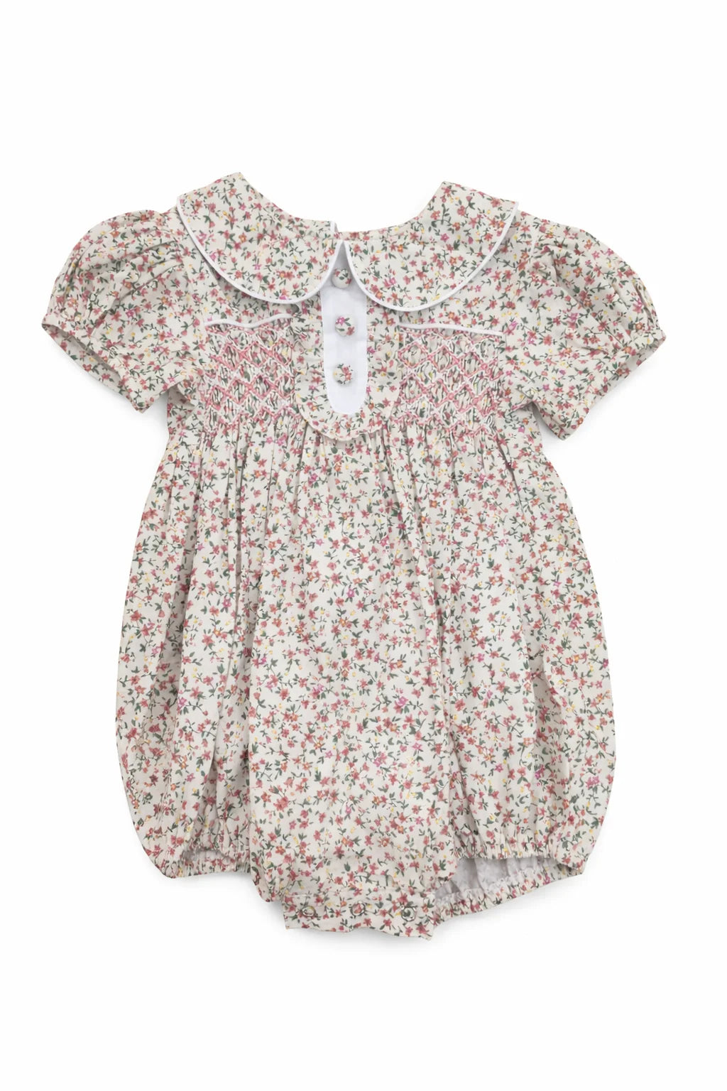 Samantha Floral Smocked Button Bubble