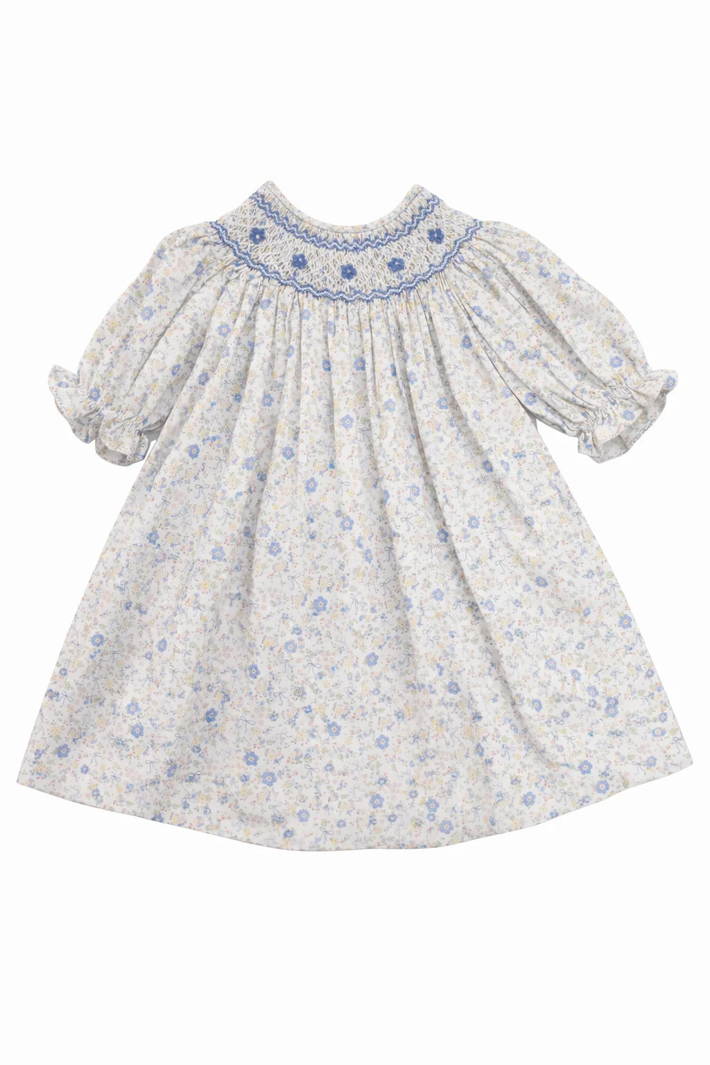 Ashley Blue/Yellow Floral Smocked Dress