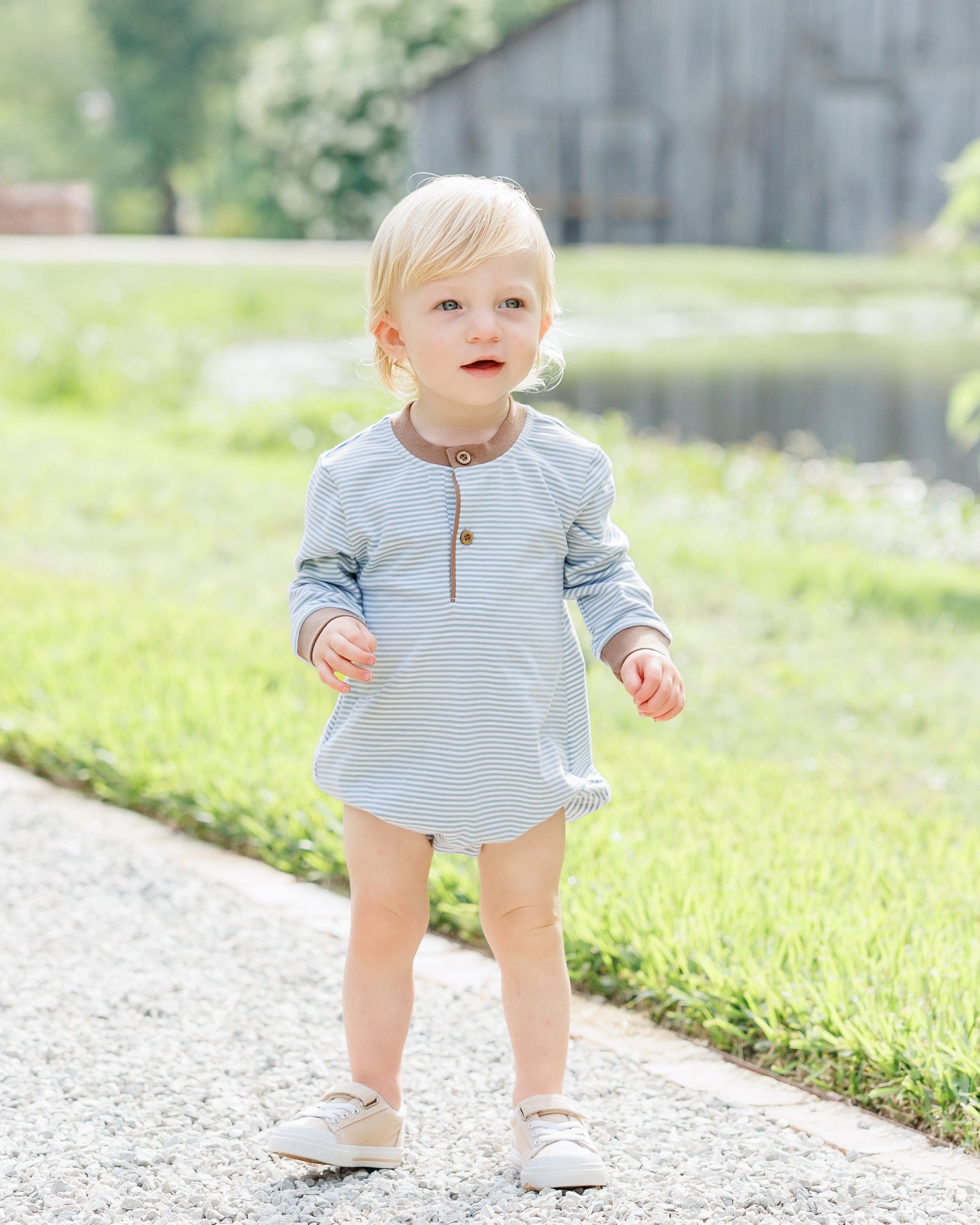 Nathan Bubble - Dusty Sage Stripe / Light Brown