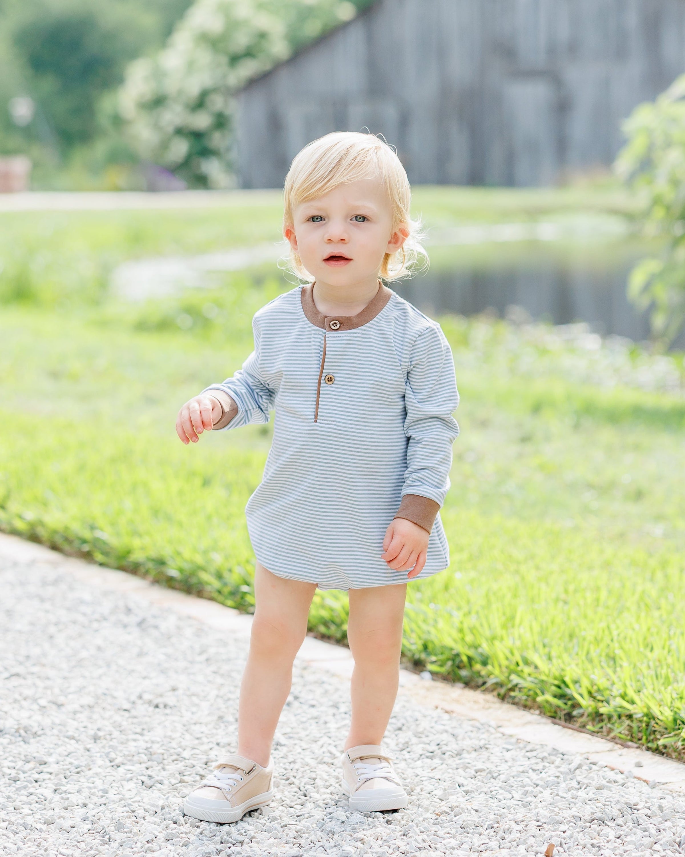 Nathan Bubble - Dusty Sage Stripe / Light Brown