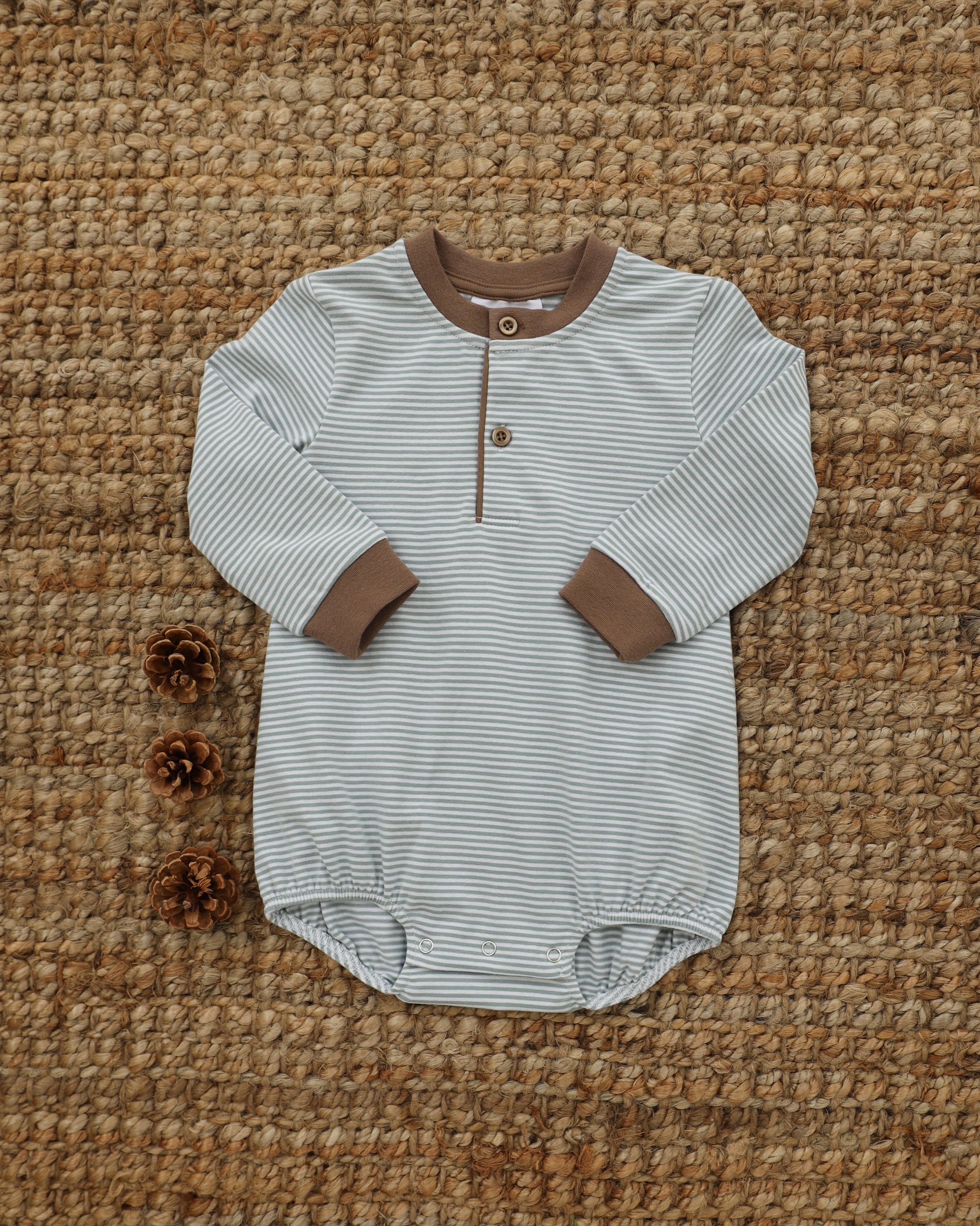 Nathan Bubble - Dusty Sage Stripe / Light Brown