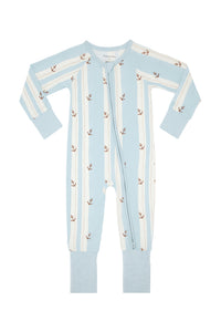 Anchored Stripe Zipper Romper Sleeper
